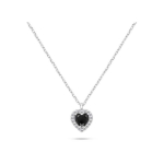 Brilio Brilio Silver Silver heart necklace with black zircon NCL158WBC