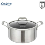 Garų Garų puodas Nerūdijan&ccedil;o plieno keeduva 3 kihilise klaasist kaanega, 28 x 13 cm, 7 l, titaankattega, &bdquo;Cooking by Heinner&ldquo;