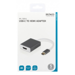 Deltaco USBC-HDMI9 videokaabliadapter 0,2 m USB t&uuml;&uuml;p-C HDMI Hall