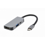 Gembird A-CM-COMBO3-02 s&uuml;learvuti dokk ja pordireplikaator Juhtmega &uuml;hendatud USB 3.2 Gen 1 (3.1 Gen 1) Type-C H&otilde;be