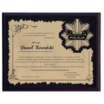 Tryumf Plastic diploma with engraved laminate