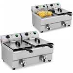 Royal Royal Catering Electric power double fryer with tap 230 V 2 x 3000W 2 x 10 L