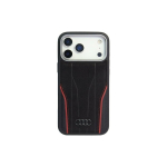 Audi R8 ehtne nahk MagSafe iPhone 17 Pro jaoks must-punane