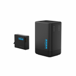 GoPro Dual Battery Charger kaksoislaturi koos Enduro 2 akuga.