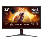 AOC G4 C32G4Z PC lamekuvar 80 cm (31.5") 1920 x 1080 pikslit Full HD LCD Must, Punane