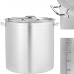 Royal Royal Catering Steel pot with measuring cup lid for electric gas induction cooker, 130 l
