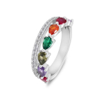 Brilio Brilio Silver Silver ring with colored zircons RI127W