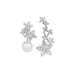 Jwl Jwl Luxury Pearls Asymmetric earrings - double earrings with real white pearl and drop earrings with zircons JL0260