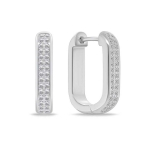 Brilio Brilio Silver Oval silver earrings with zircons EA1139W