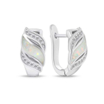 Brilio Brilio Silver Charming silver earrings with zircons and synthetic opal EA970W