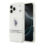 Us Us Polo Assn US Polo DH ja alumine triibuga MagSafe kaitse&uuml;mbris iPhone 17 Pro Max jaoks Baltas