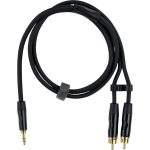 Fuj:tech 3,5 mm TRS uros &ndash; 2 x RCA uros adapterikaapeli, 3 m, musta