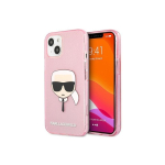 Karl Karl Lagerfeld KLHCP13SKHTUGLP iPhone 13 mini 5.4 inch Red/Pink Hard Case Glitter Karl's Head