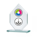 Detail Detail Glass trophy with LuxorJet color printing, engraving and paint filling