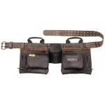 leather leather tool belt with 2 pouches for DeWalt tools and accessories [DWST50112-1]