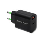 Qoltec 51713 toiteadapter ja vaheldi Hoonesisene 18 W Must