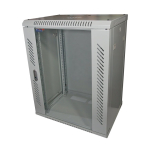 LEXI-Net LEXI-Net 19" wall cabinet 15U 600x600, load capacity 60 kg, glass doors, welded, gray color