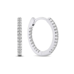 Brilio Brilio Silver Shiny round earrings with zircons EA362W