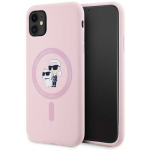Karl Karl Lagerfeld Silicone Karl&Choupette MagSafe iPhone 11 Case - Pink