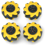 Mecanum Mecanum rataste komplekt, 48mm, x4, must/kollane koos rullidega, DFRobot FIT0662-1