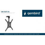 Gembird CM-55ST-01 T&auml;ielikult liikuv TV lakke paigaldatav kinnitus, 23" - 55", must
