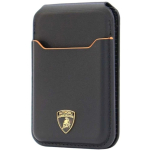 Audi Lamborghini D1 Genuine Leather MagSafe mobiiltelefoni rahakott - must ja oranž.