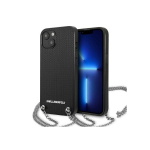 Karl Karl Lagerfeld Karl Lagerfeld KLHCP13SPMK iPhone 13 mini 5.4 inch Hard Case Black / Black Leather Texture & Chain