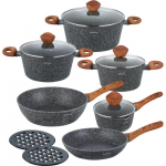 GRANITE GRANITE POTS Set of 12 KLAUSBERG KB-7242 GRANIT WOOD