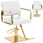 Physa OTLEY cosmetic hairdressing chair with footrest - white and gold
