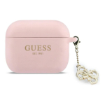 Guess silikoonist 4G &bdquo;Charm&ldquo; kate, mis on m&otilde;eldud &bdquo;AirPods Pro 3&ldquo; jaoks, roosa