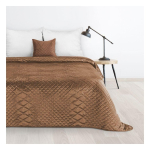 Eurofirany DESIGN 91 LUIZ / 3 Velvet bedspread, quilted by hot pressing with a geometric pattern, 170X210 cm, color: brick