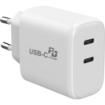 FoneKit GaN PD 65W mains charger, USB-C + USB-C, white