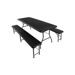 Gardlov Folding garden table 180 cm + 2 benches - black