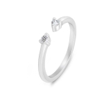 Brilio Brilio Silver Brilio Silver Silver open ring with clear zircons RI123W