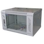 LEXI-Net LEXI-Net 19" wall cabinet 6U 600x450, load capacity 60 kg, glass doors, extended, gray