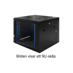 Toten 19&rdquo; wall cabinet, 6U, 600 &times; 600, glass door, black