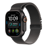 Apple Watch Ultra 4 (GPS + Cellular) 49 mm musta titaanikuori ja musta milanolaisranneke, keskmine suurus