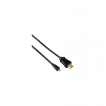Hama HDMI 0.5m HDMI-kaabel 0,5 m HDMI t&uuml;&uuml;p A (Standard) HDMI t&uuml;&uuml;p D (Micro) Must