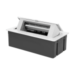Orno NOEN furniture cassette, built into the table top, with integrated PVC frame for modular sockets 3 x 45x45 mm or 6 x 22.5x4