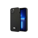 Karl Karl Lagerfeld Karl Lagerfeld KLHCP13SSFMP2K iPhone 13 mini 5.4 inch Hard Case Black/Black Saffiano Plaque