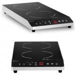 Royal Royal Catering Stove, adjustable induction hob, 2 hotplates, dia. 26 cm LED 1800 W