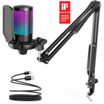 Fifine Fifine Technology FIFINE AmpliGame A6T RGB Black (Black) Condenser Microphone