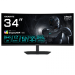 GIGABYTE G34WQC2 PC lamekuvar 86,4 cm (34") 3440 x 1440 pikslit UltraWide Quad HD LED Must