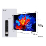 TCL P89K 98P89K teler 2,49 m (98") 4K Ultra HD Nutiteleri funktsioon WiFi Metallik 450 cd/m&sup2;