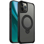 Etteri Matt Mag Ring juhul iPhone 12 / 12 Pro 6,1" must