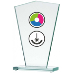 Detail Detail Glass trophy with LuxorJet color printing, engraving and paint filling