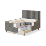 Sleepwell BLACK CONTINENTAL KONTINENTAALVOODI (8 jalaga) / 180x55x200 / hard / AVOLA Dark Grey (18079)