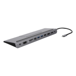12-in-1 12-in-1 USB-C connection station DELTACO, Triple display, 4K UHD 60 Hz, PD 85 W, silver / USBC-HDMI27 / 1902422