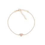 Brilio Brilio Silver Romantic Gold Plated Heart Bracelet BR18R