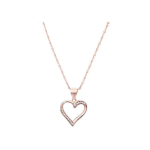 Beneto Rose gold plated silver pendant with heart AGS289 / 47-ROSE